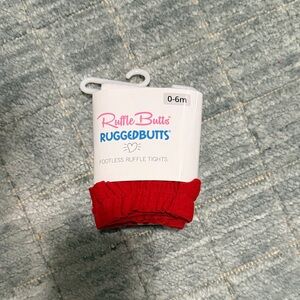 Ruffle Butts Red & White Striped Footless Leggings